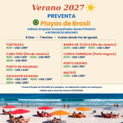 NORTE DE BRASIL  Salidas garantizadas desde POSADAS (NO PROPIAS)